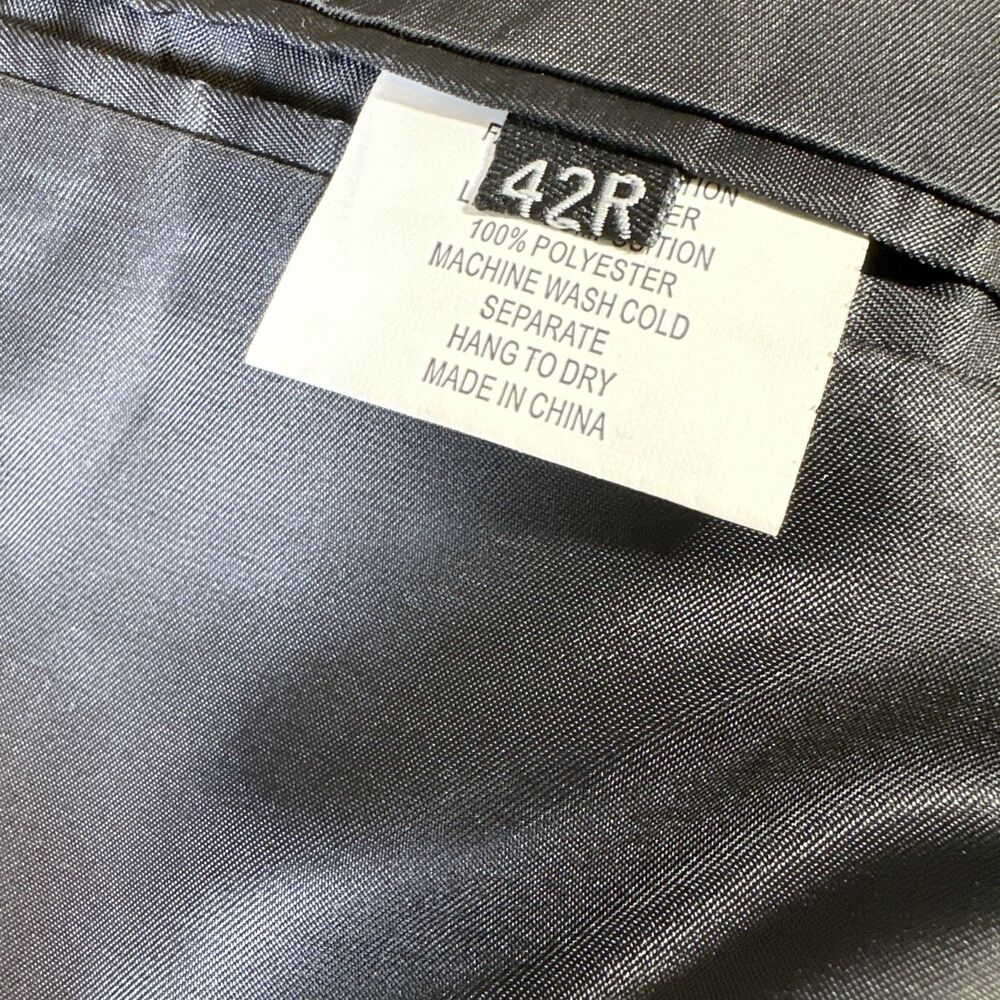 Black Tuxedo Satin Lapel Jacket 42R Pants 34L - Picture 4 of 14